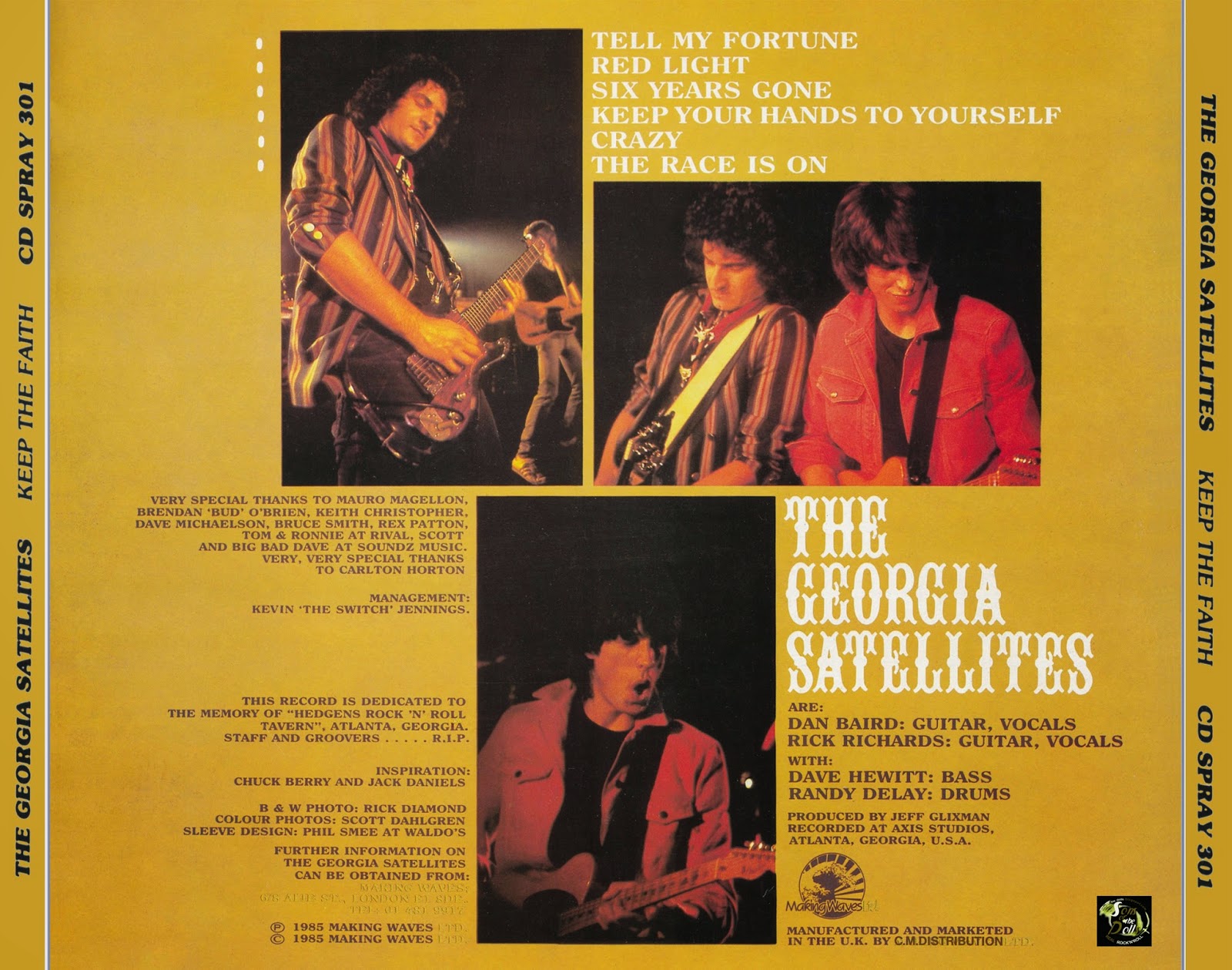 The Georigia Satellites - Keep the Faith - Back CD Cover