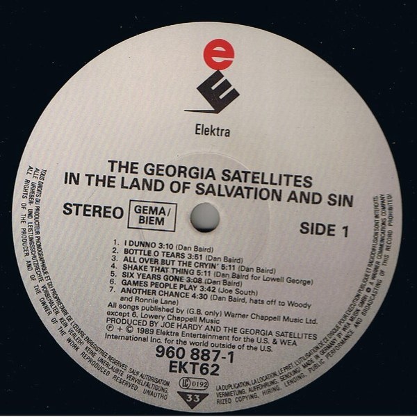 The Georgia Satellites - Sin and Salvation Vinyl